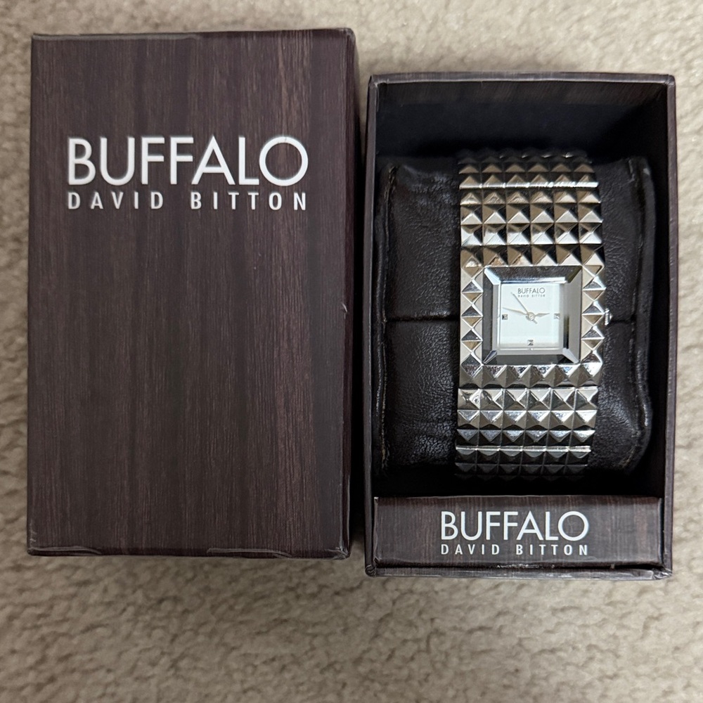 Buffalo David Bitton Stainless Steel Studded Watch